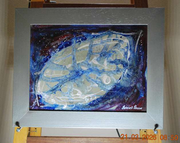 2008 - Silver Leaves IV - modern leaf wall art