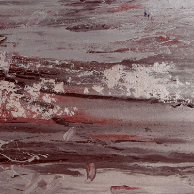 Abstract seascape paintings in maroon and silver - idalet