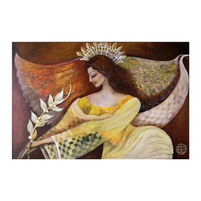 Angel of Avalon, a contemporary painting of an angel - idalet