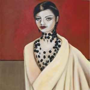 2001 Exquisite Large Fine Art Painting of a Woman – Babette