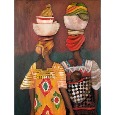 large African art canvas prints south africa - idalet and erica