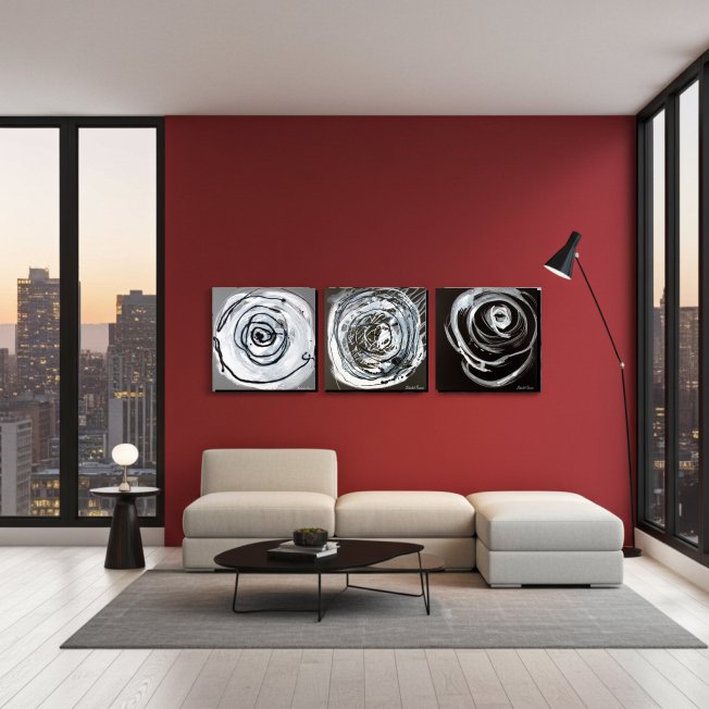 Desert Rose triptych modern contemporary canvas prints