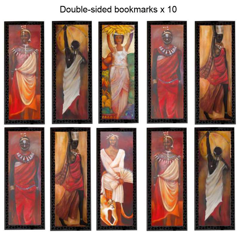 Ethnic double-sided metal bookmarks - idalet and erica