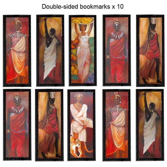 Ethnic double-sided metal bookmarks - idalet and erica