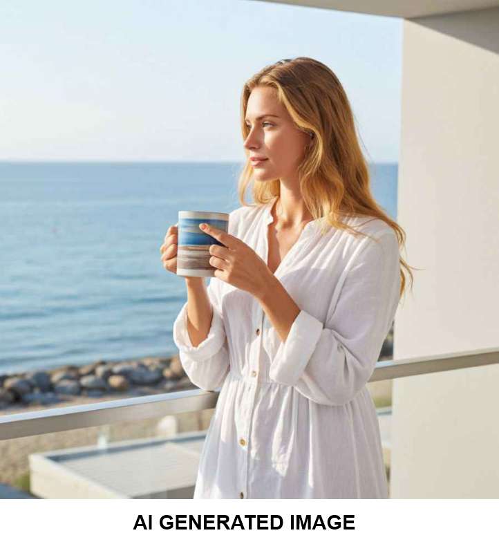First Light – Beach Theme Coffee Mugs with Seascape Art for a Serene Morning