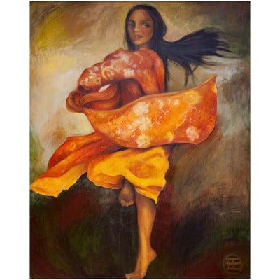 Goldspin. Fine art dance canvas painting.