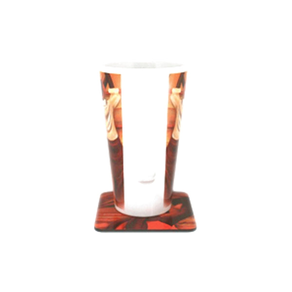 In the holy of my day. A tall ceramic cone-shaped mug. - idalet and erica