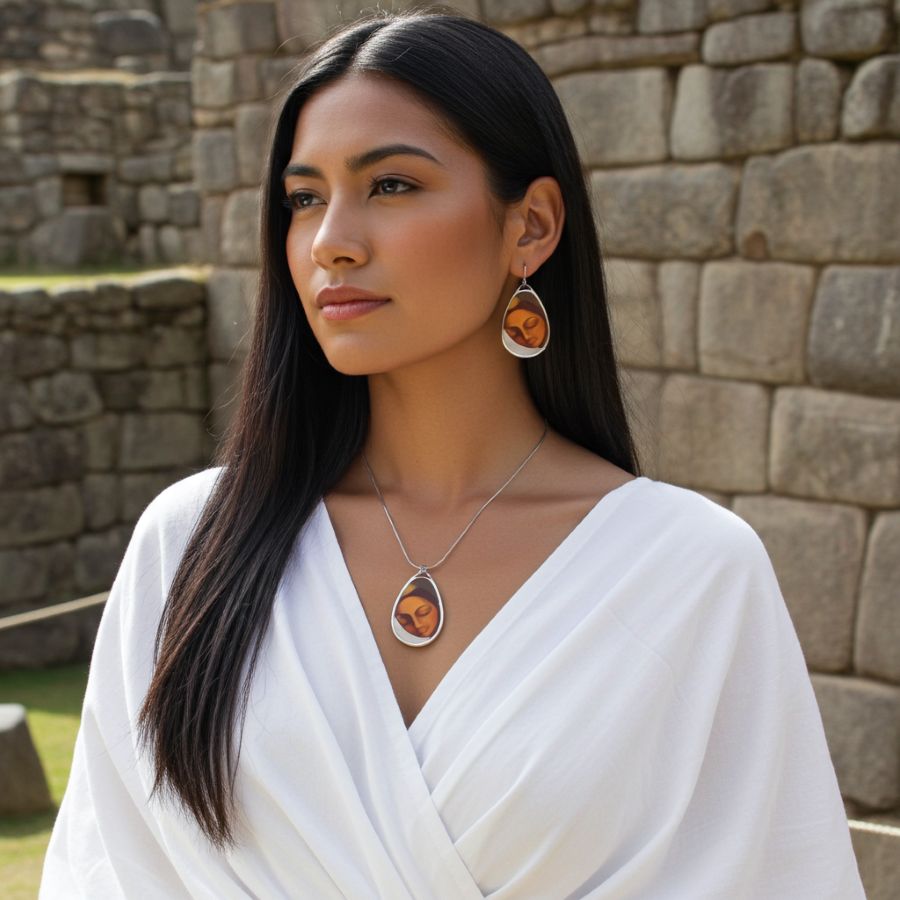 Inca unique jewellery sets with a necklace and earrings