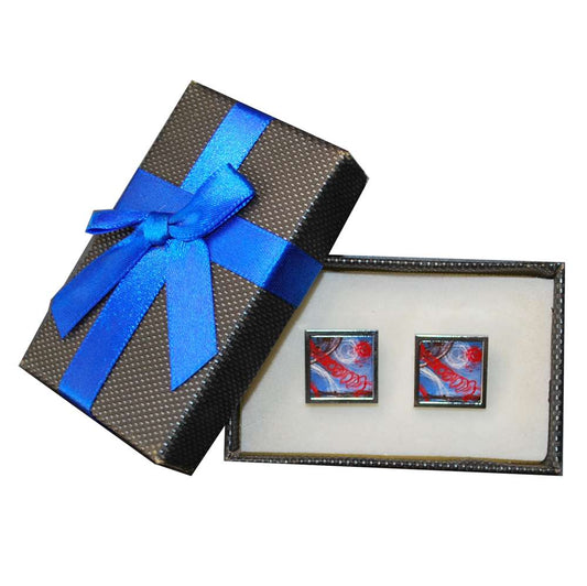 Jazz - Square cufflinks for men with abstract art - idalet and erica