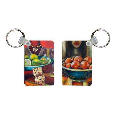 Ethnic art inspired double-sided MDF keyrings