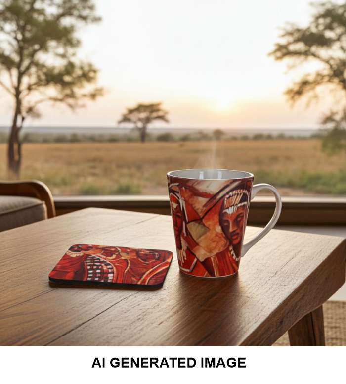 Elevate Your Mornings with Our Maasai Ethnic Art Coffee Mug