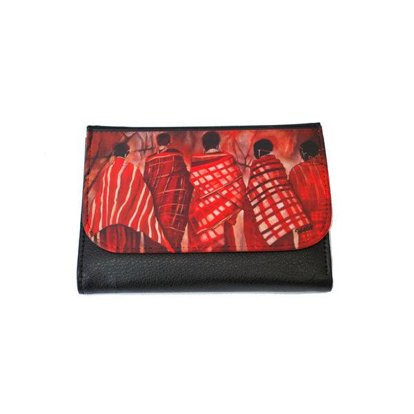 Trezor Maasai Wallet with red and white artwork - idaletanderica