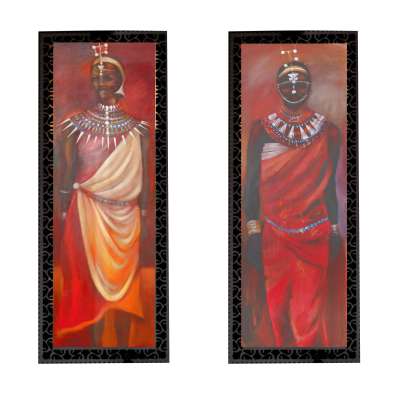 Ethnic double-sided metal bookmark