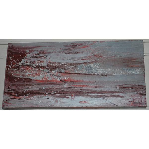 2007. Abstract seascape in maroon and silver grey colour. - defineartgifts