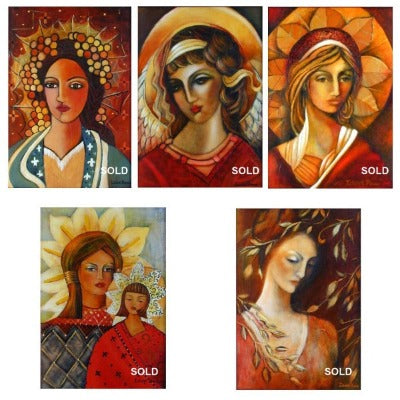 Fine art paintings with a modern take on the Madonna Icon