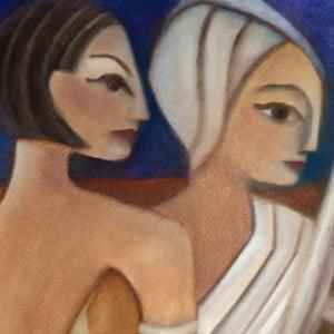 2001 - Moroccan Encounter - fine art painting of people