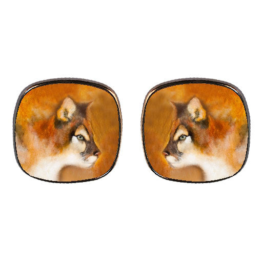 Mountain Lion  - Square Stud Earrings - idalet and erica