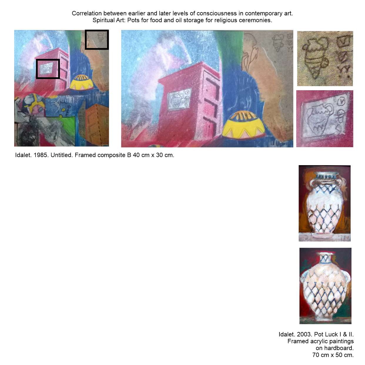 2003 - Pots II - framed fine art painting of a clay pot