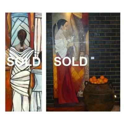 2001 Exquisite Large Fine Art Painting of a Woman – Babette