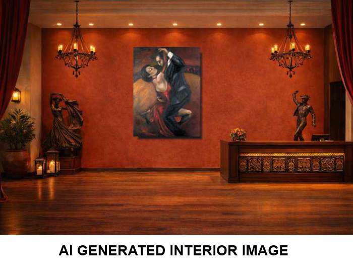 Tango-A canvas wall art print of a dancing couple