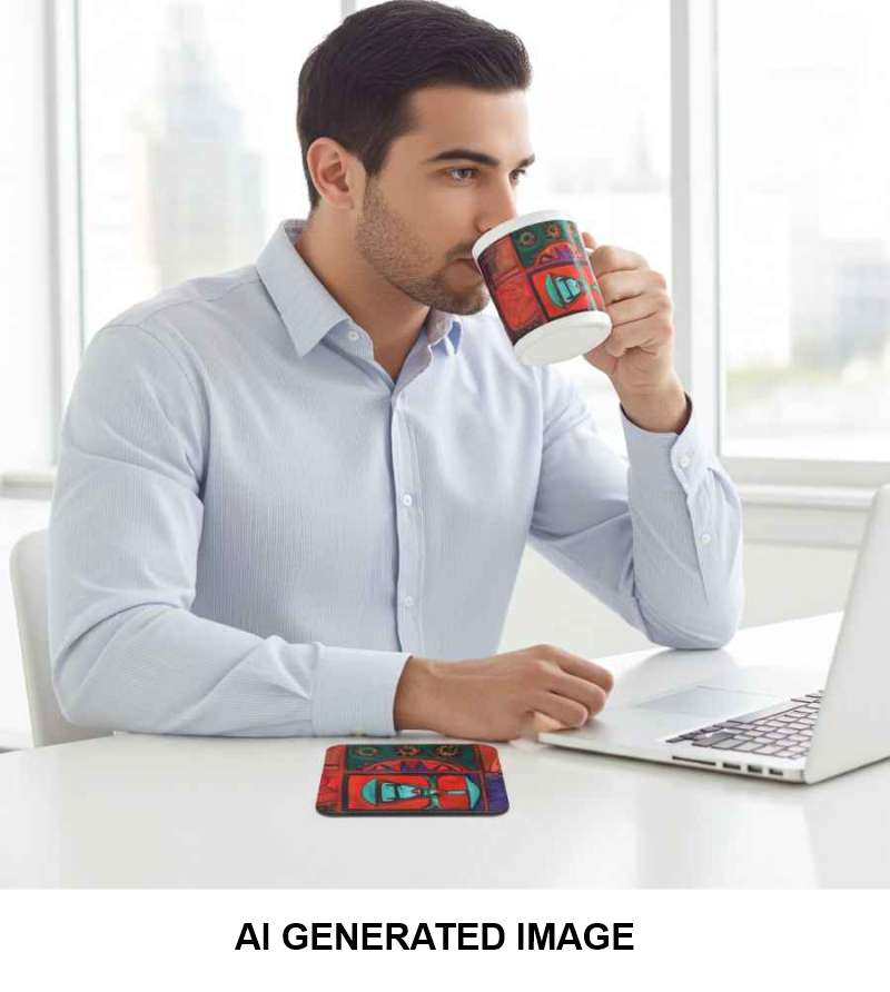 Vibrant Train-Themed Office Desk Gifts – A Unique Mug for Your Coffee Station