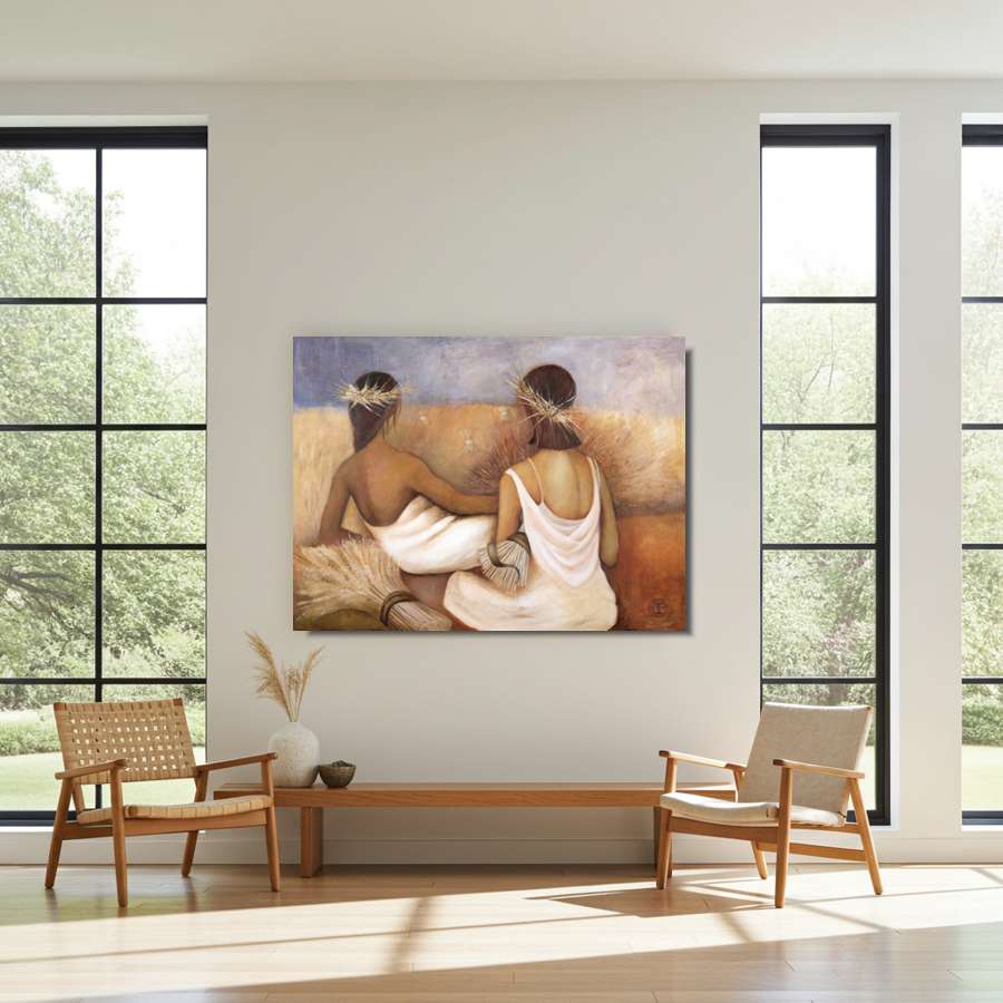 Wheat Gatherers fine art canvas prints online.