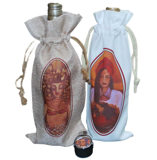 Bottle bags and bottle stopper - unique gift set