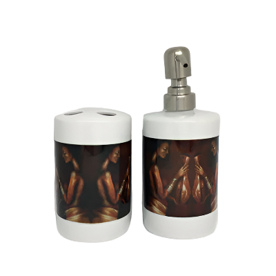 Give Joy-A toothbrush holder and soap dispenser set