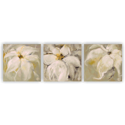 modern flower canvas wall art triptych - idaletanderica