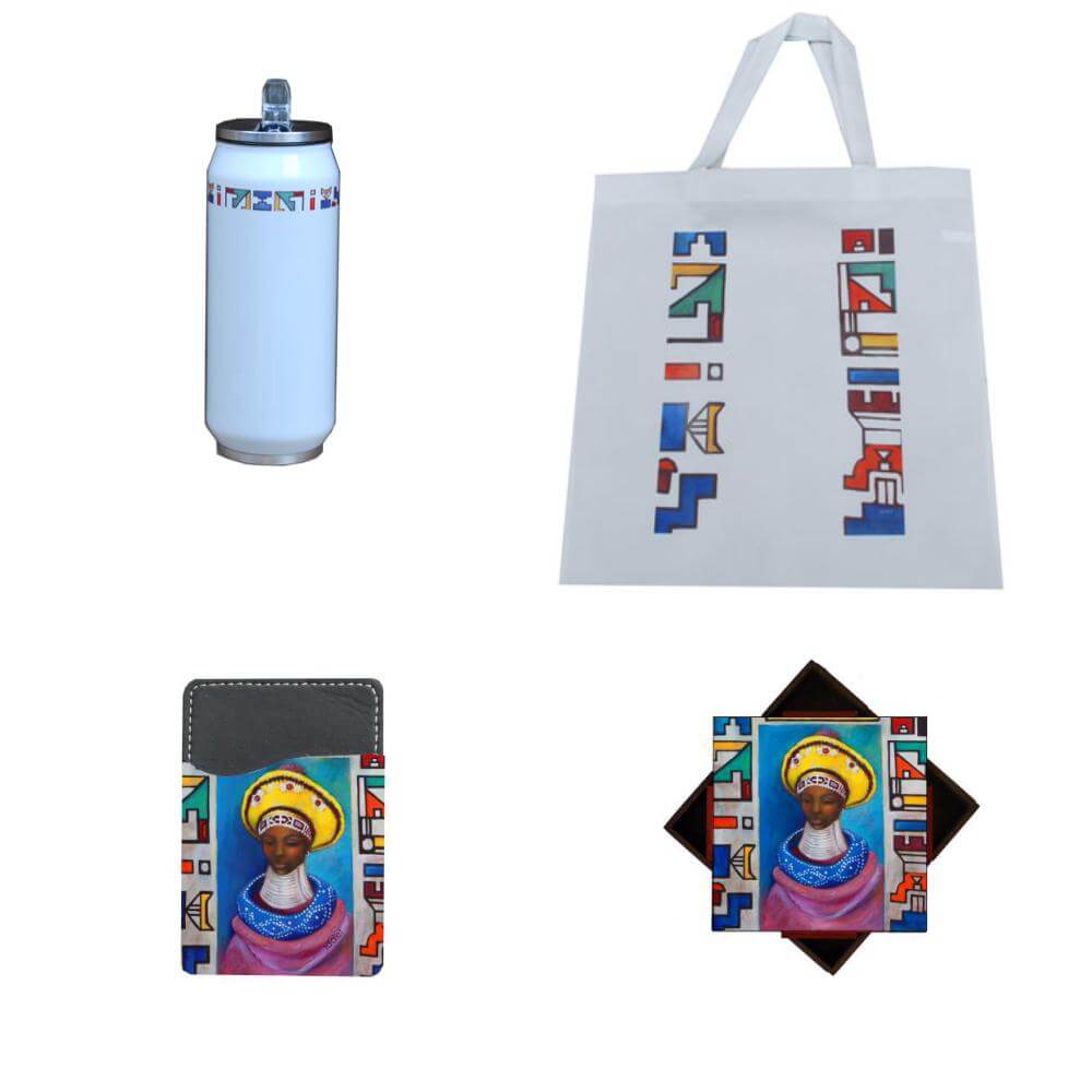 Ndebele woman art inspired gift set