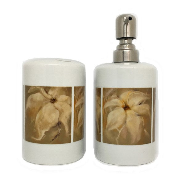 Night Shade-A ceramic brush and soap dispenser set