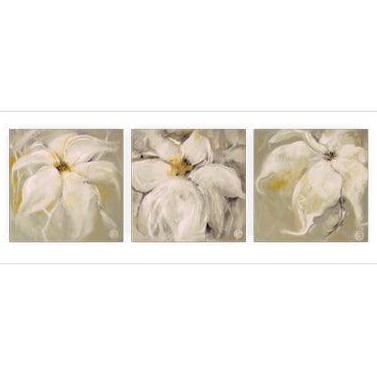 Night Shade modern flower canvas wall art triptych