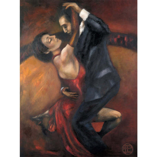 Tango-A canvas wall art print of a dancing couple