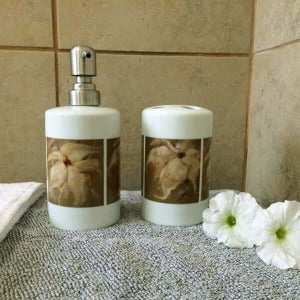Night Shade-A ceramic brush and soap dispenser set - idaletanderica